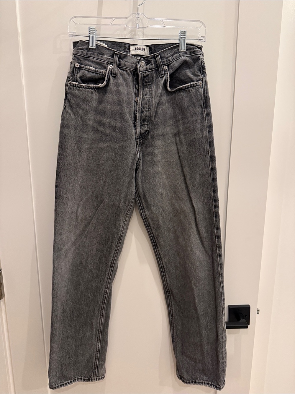 Agolde Women’s Washed Charcoal Straight Jeans